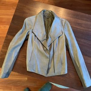 Vince genuine leather gray moto jacket